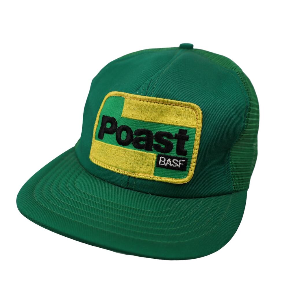 Vintage Poast Basf Herbicide Patch Agriculture Farming Mesh Trucker Hat Green